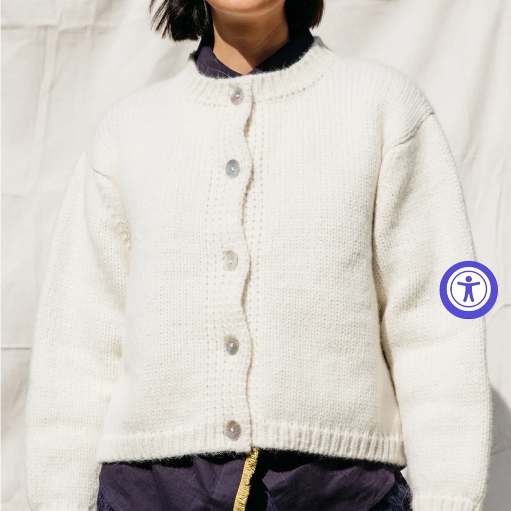 Nikki Chasin Sheba Ivory Cardigan Sweater